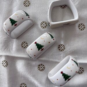 Vintage Christmas napkin rings by Debbie Mumm “Magic of Santa “ set of 8